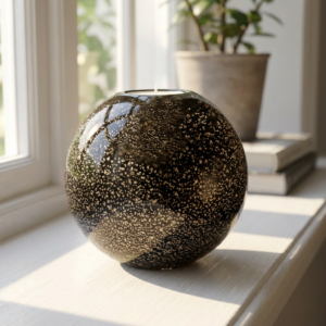 Tealight Urn Big | Black Gold Dust | 600ml