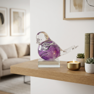 Bird Urn | Purple & White Stripes | 50ml