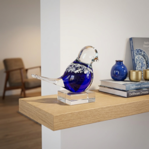 Bird Urn | Blue & White Dots | 50ml