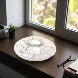 Disc Urn | White & Gold | 400ml